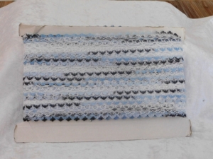 Feather Edge Eyelet Lace Per Meter 38mm Black/Blue/Light Blue